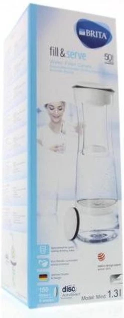 BRITA - Fill&Serve Waterfilterkaraf - 1,3L - Wit Grafiet - Inclusief 1 MicroDisc Waterfilter -Keuken Verkoop 471x1200