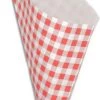 Papieren Frietzak | 50 Stuks |Rode Ruitjes | Puntzak | Frietzakjes | Patatzak -Keuken Verkoop 576x1200 2