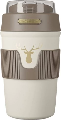 Floraweg Cup - Drinkbeker To GO- Lekvrij Dubbelwandig ,RVS 316, Thermosbeker Koffiebeker- Koffie En Thee - 400ml Zwart -Keuken Verkoop 617x1200