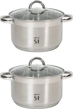 Luxe Kleine RVS Kookpan/pan Loa Met Glazen Deksel 20 Cm 3,9 Liter - Kookpannen/sauspannetje - Koken - Keukengerei -Keuken Verkoop 802x1200