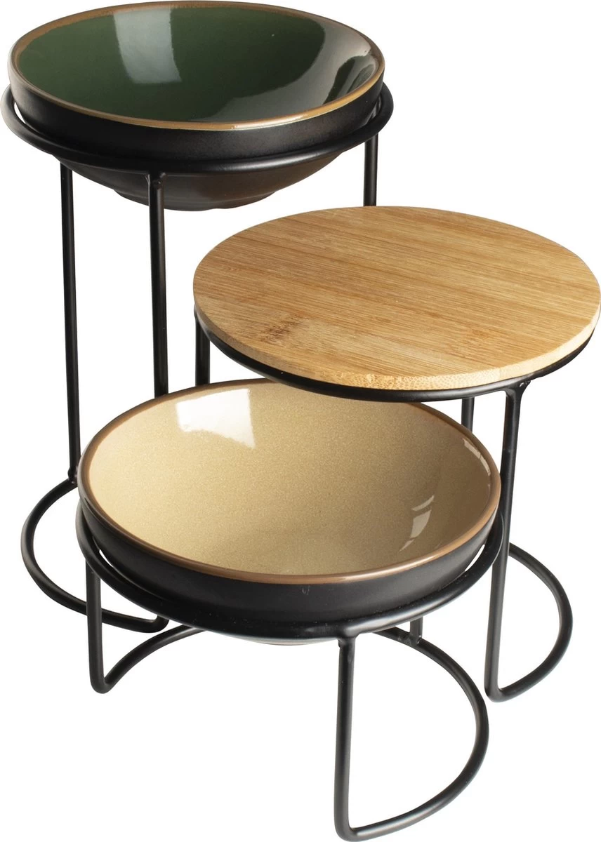 Gusta - Serveerset - Etagere - Serveertoren - 15,5x14,5x21cm 3 Gusta - Serveerset - Etagere - Serveertoren - 15,5x14,5x21cm