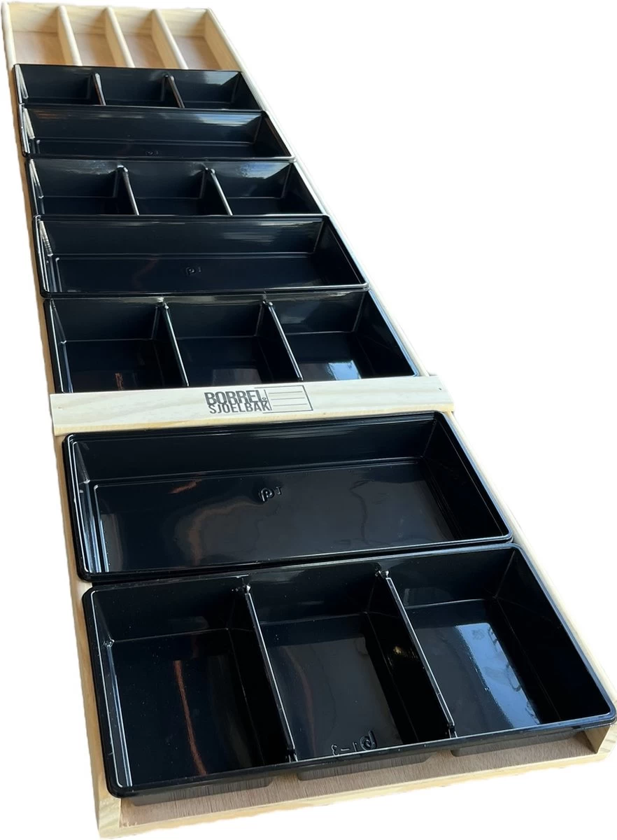 Sjoelbak - Borrelsjoelbak - Hapjesplank - Borrelplank - Mini Sjoelbak 120 Cm Met Zwarte Bakjes - Kleine Sjoelbakken 7 Sjoelbak - Borrelsjoelbak - Hapjesplank - Borrelplank - Mini Sjoelbak 120 Cm Met Zwarte Bakjes - Kleine Sjoelbakken - Afbeelding 5