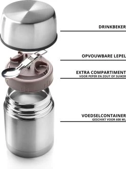 MacGyver Voedselcontainer 600ML - Thermoskan Rvs - Onbreekbaar - 16cm -Keuken Verkoop 894x1200