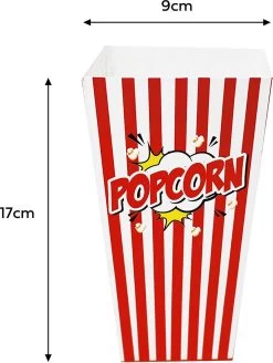 50 Duurzame Popcorn Bakjes (18x10cm) - Popcorn Zakjes Voor Filmavonden, Feestjes - Ook Geschickt Als Snoepbakje Of Feestzakje Voor Kinderen -Keuken Verkoop 904x1200